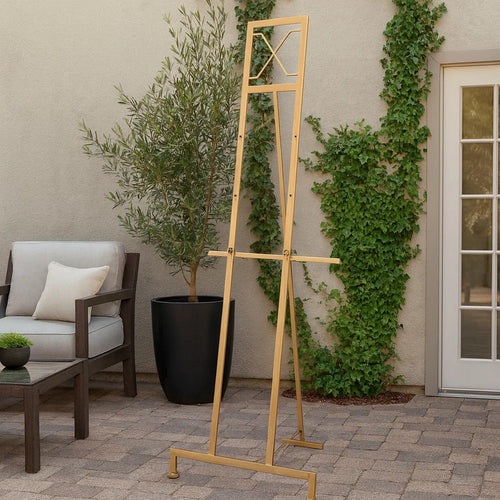 Easel Stand | 57" | Gold Iron Frame | Artist Style | Freestanding