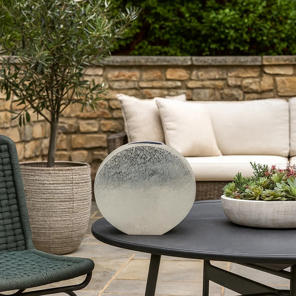 Decorative Vase | 15" | Round | Silver Aluminum Frame