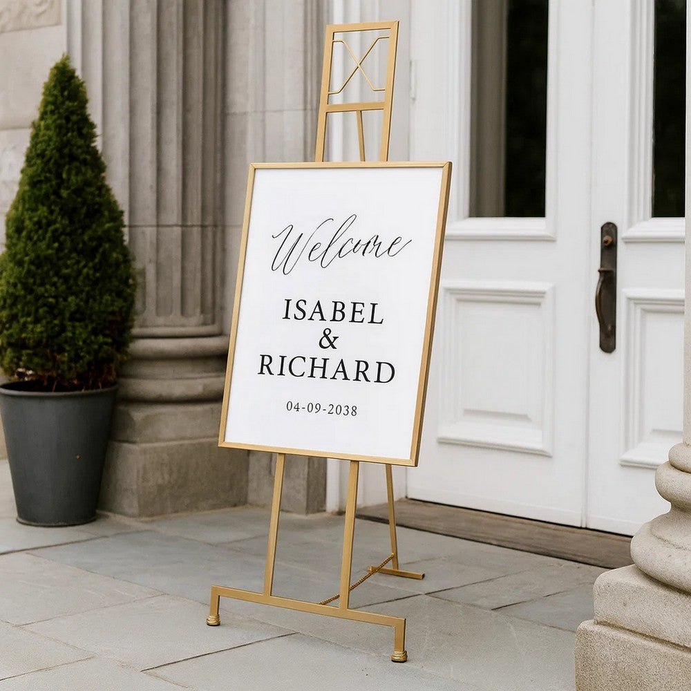 Easel Stand | 70" | Large | Gold Iron Frame | Freestanding