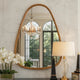 Roe Wall Mirror | 37" | Accent | Curved Pine Wood | Brown