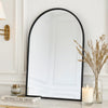 Cod Wall Mirror | 36" | Mounted | Arched Black Metal Frame