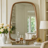 Roe Wall Mirror | 27" | Curved Pine Wood Frame | Brown