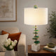 Parks Table Lamp | 30" | Agate Slices | Linen Shade | White