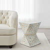 Capiz Stool Table | 20" | Hourglass | Off White Ivory