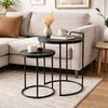 Nesting Tables | 18", 22" | Round | Mango Wood | Black | Set of 2