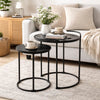 Nesting Tables | 18", 22" | Round | Mango Wood | Black | Set of 2