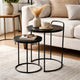 Nesting Tables | 18", 22" | Round | Mango Wood | Black | Set of 2