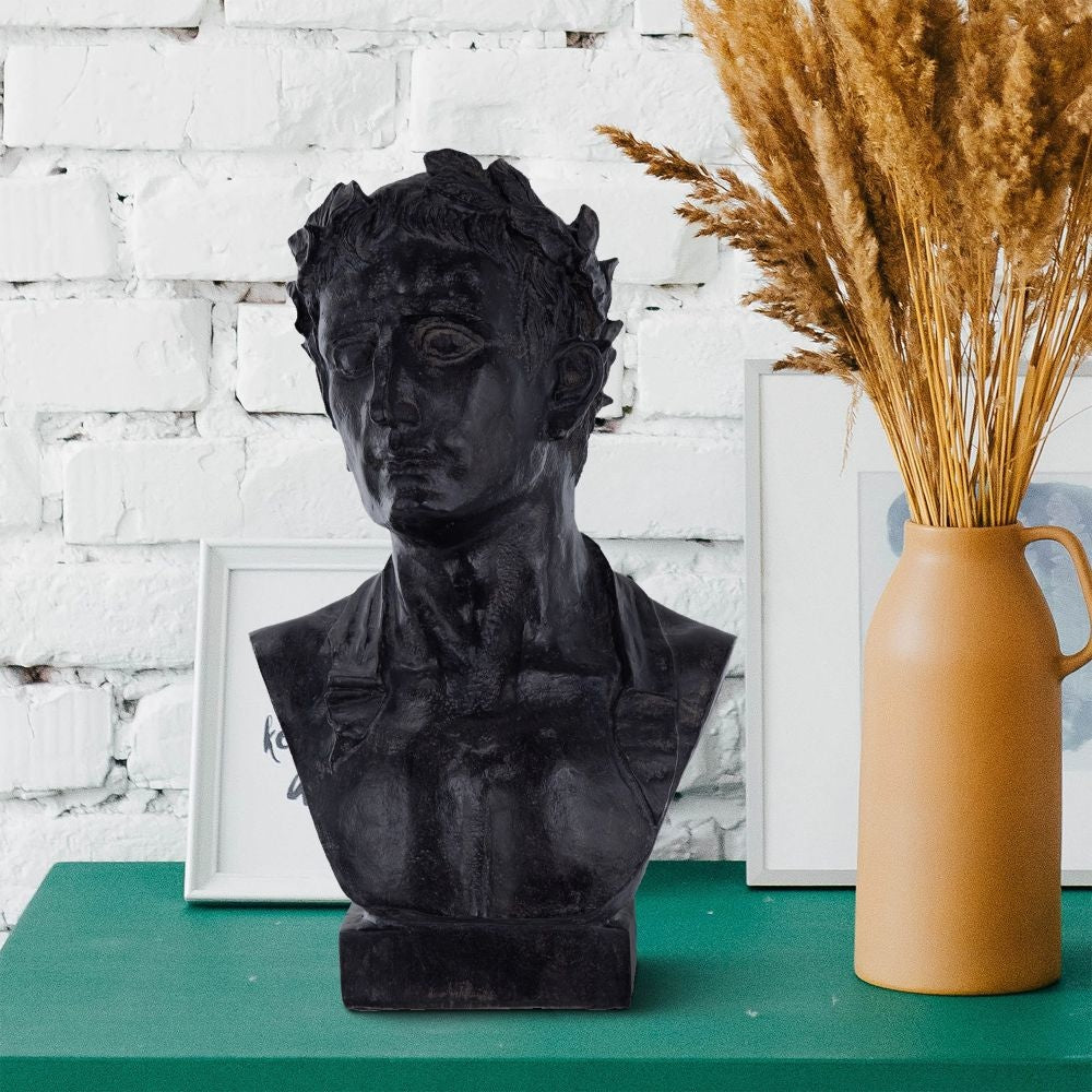 Atticus Bust | 11" | Resin Statue | Matte Black Finish