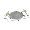 Decorative Tray Set | 14’’ | Perched Birds | Silver Metal BM286142