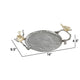 Decorative Tray Set | 14’’ | Perched Birds | Silver Metal BM286142
