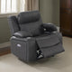 Xiu Power Recliner Chair | 38" | USB | Storage | Gray Faux Leather