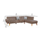 Lynn 2 Piece Sectional Sofa Set Chaise Lounger Tufted Velvet Brown By Casagear Home BM286295