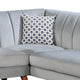 Lynn 2 Piece Sectional Sofa Set Chaise Lounger Tufted Velvet Light Gray By Casagear Home BM286296