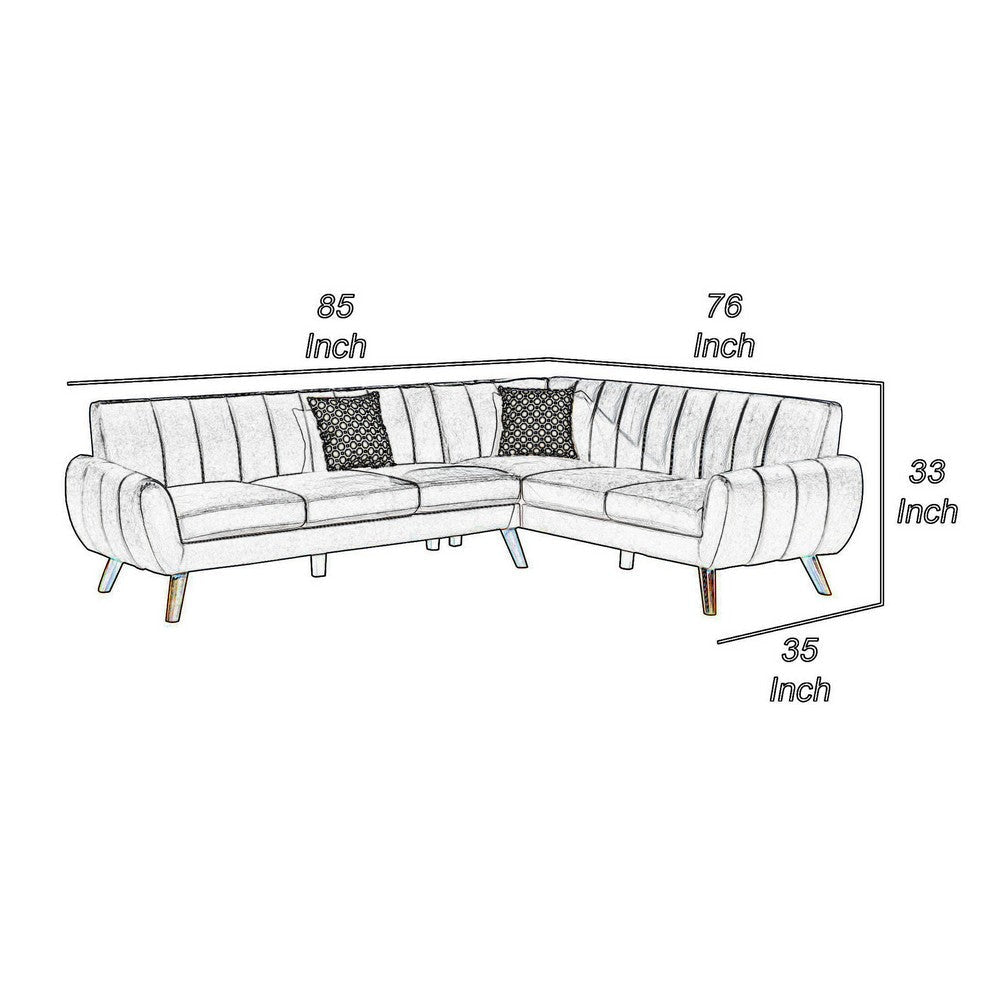 Lynn 2 Piece L Shaped Sectional Sofa Vertical Tufting Velvet Slate Blue By Casagear Home BM286297