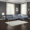 Lynn Sectional Sofa | 2 Piece | L Shape | Tufted Velvet | Slate Blue