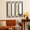 Wall Decor | 36" | 4 Swiveling Oblong Mirrors | Black Metal Frame