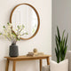 Roe Wall Mirror | 40" Round | Brown Pine Wood Frame | Wall Mount