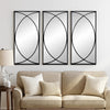 Wall Mirror | 32" | 3 Piece | Concentric Circles | Black Metal Frame