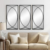 Wall Mirror | 32" | 3 Piece | Concentric Circles | Black Metal Frame