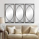 Wall Mirror | 32" | 3 Piece | Concentric Circles | Black Metal Frame