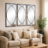 Wall Mirror | 32" | 3 Piece | Concentric Circles | Black Metal Frame