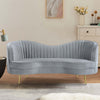 Enzo Loveseat | 74" | Modern | Channel Tufted | Gray Gold Frame
