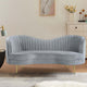 Enzo Loveseat | 74" | Modern | Channel Tufted | Gray Gold Frame