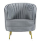 Enzo 31 Inch Retro Accent Chair Channel Tufted Bucket Style Back Gray BM286332