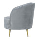 Enzo 31 Inch Retro Accent Chair Channel Tufted Bucket Style Back Gray BM286332