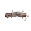 Lynn 2 Piece L Shaped Sectional Sofa Vertical Tufting Velvet Taupe Brown By Casagear Home BM286362