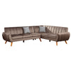 Lynn Sectional Sofa | 2 Piece | L Shape | Velvet | Tufted | Taupe Brown