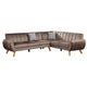 Lynn Sectional Sofa | 2 Piece | L Shape | Velvet | Tufted | Taupe Brown