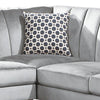 Lynn 2 Piece L Shaped Sectional Sofa Vertical Tufting Velvet Light Gray BM286363