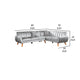 Lynn 2 Piece L Shaped Sectional Sofa, Vertical Tufting, Velvet, Light Gray