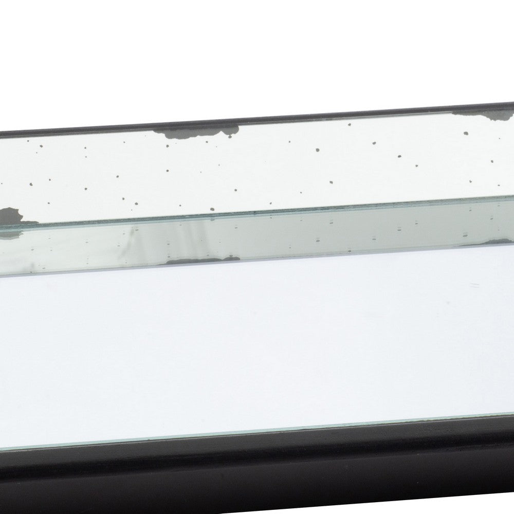 Decorative Tray | 24’’ Square | Mirrored Surface | Modern | Black BM286364