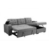 120 Inch Sleeper Sectional Sofa Bed with Storage Modern Tufted Gray Fabric BM286382