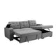 120 Inch Sleeper Sectional Sofa Bed with Storage Modern Tufted Gray Fabric BM286382