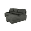 2 Piece Sleeper Sofa Bed Storage and Cup Holders Pillow Top Arms Black BM286384
