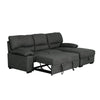 Silas 93 Inch Wood Sleeper Sectional Sofa with Storage Modern Black Suede BM286391