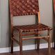 Dining Chairs | 34" | Set of 2 | Woven Leather Back | Brown Wood