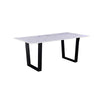 Dining Table | 72" | Marble Top | Iron Legs | White Black