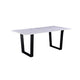 Dining Table | 72" | Marble Top | Iron Legs | White Black