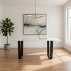 Dining Table | 72" | Marble Top | Iron Legs | White Black