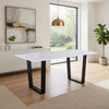 Dining Table | 72" | Marble Top | Iron Legs | White Black