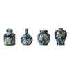 Set of 4 Lidded Jars and Vases Classic Curved Round Blue and White Ceramic By Casagear Home BM286403