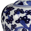 10 Inch Lidded Jar Round Persian Floral Print Blue and White Porcelain By Casagear Home BM286406