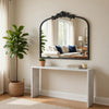 Kea Wall Mirror | 41" | Arched Metal Frame | Baroque Design | Black