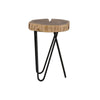 18 Inch Side Table Wood Tabletop Hairpin Style Iron Legs Brown Black BM286410