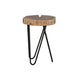 18 Inch Side Table Wood Tabletop Hairpin Style Iron Legs Brown Black BM286410