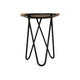 18 Inch Side Table Wood Tabletop Hairpin Style Iron Legs Brown Black BM286410